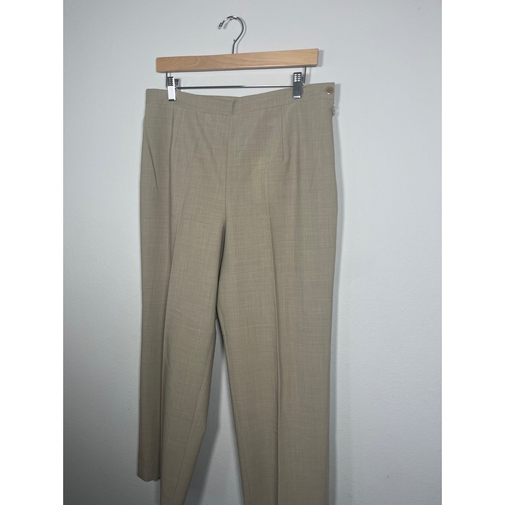 VTG NWOT Talbots Petites Tan Wool Blend Straight Leg Dress Pants Khaki 14P - Picture 2 of 7